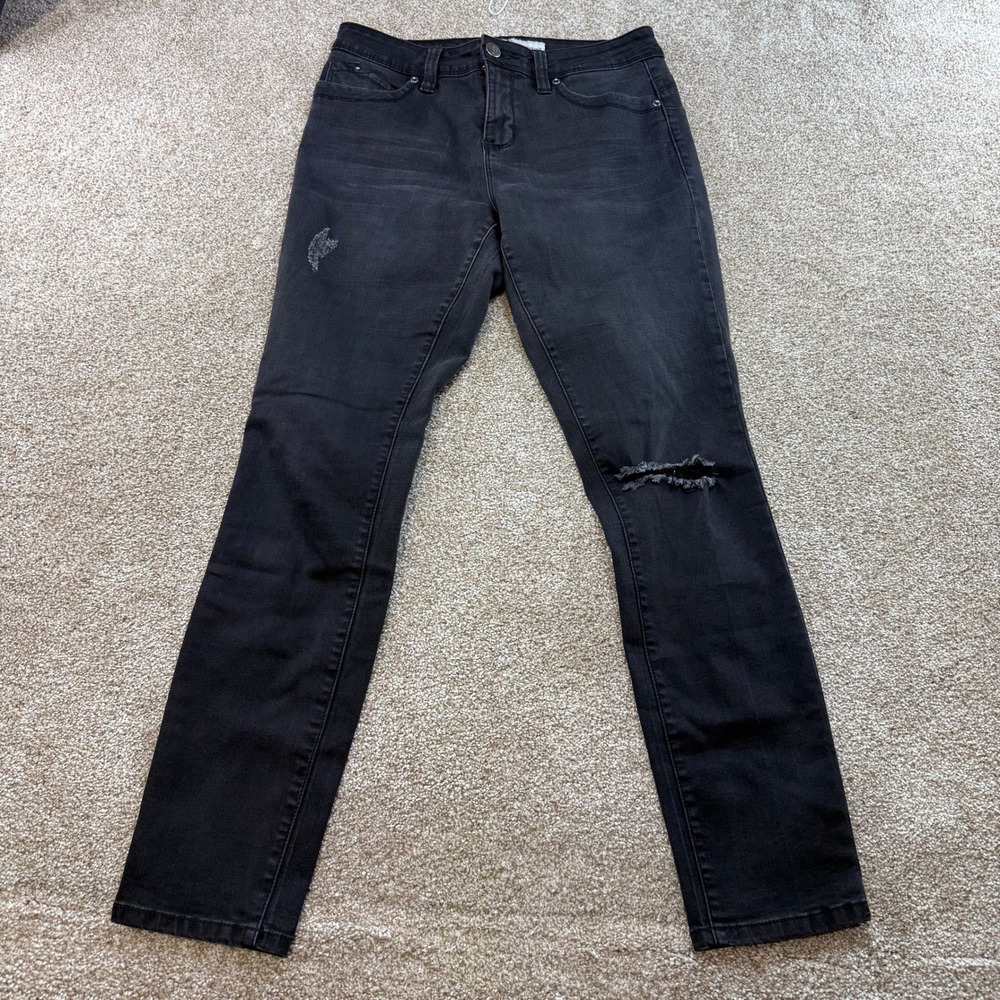 Royalty for Me WannaBettaButt Black Distressed Skinny Jeans Womens 10 Distressed